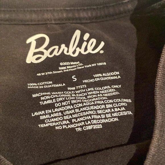 New Men’s Barbie Charcoal Grey/Pink Beach Party Tank Top - Picture 5 of 6